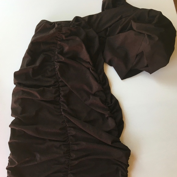 Brown multi-way dress with fitted ruched skirt - Picture 2 of 5